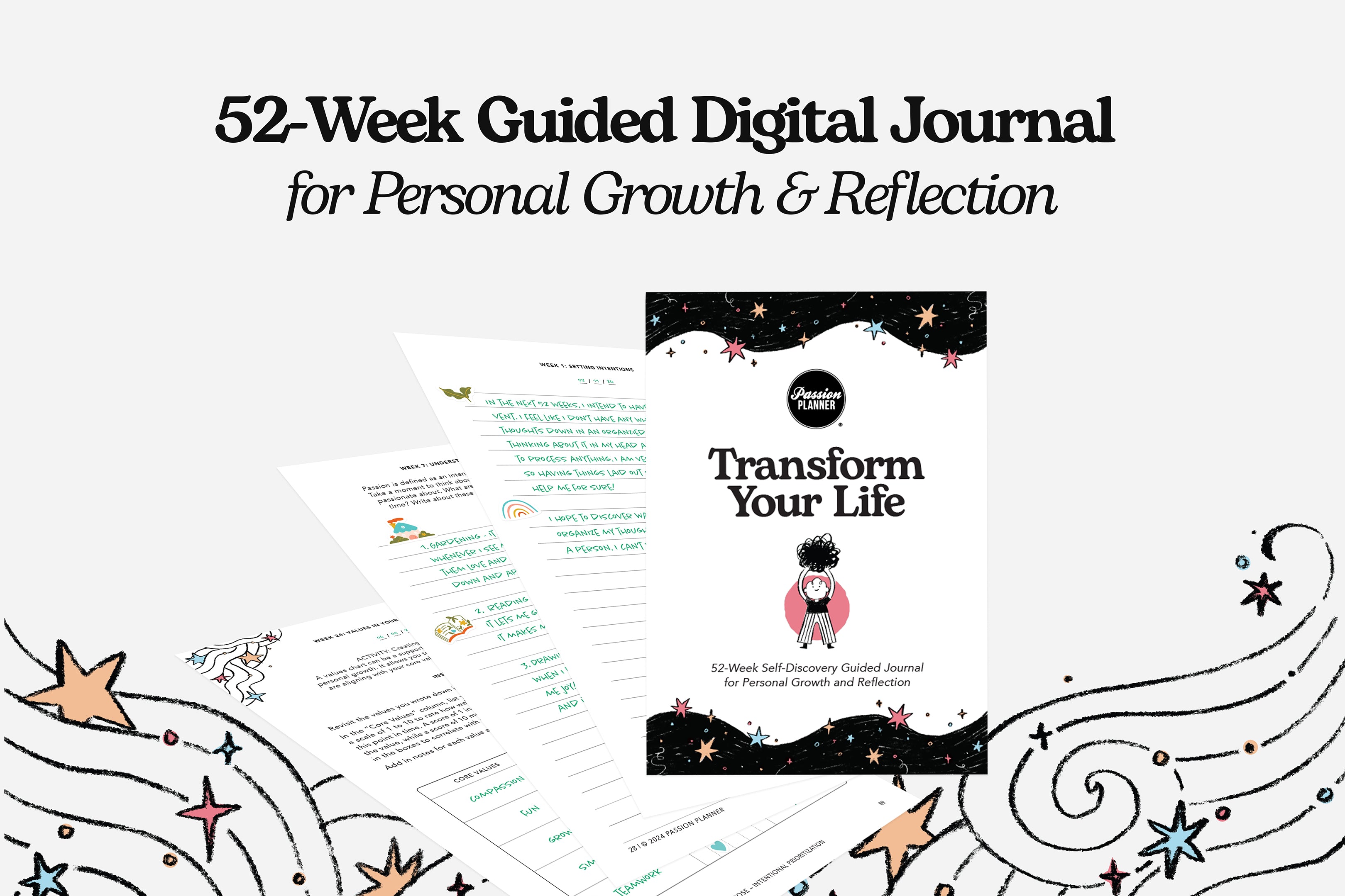 Transform Your Life: 52-Week Guided Digital Journal for Personal Growt
