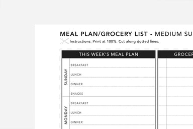Meal Plan and Grocery List - Passion Planner