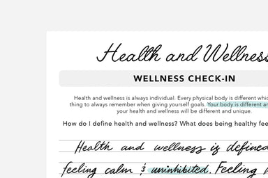 Health and Wellness Reflection - Passion Planner