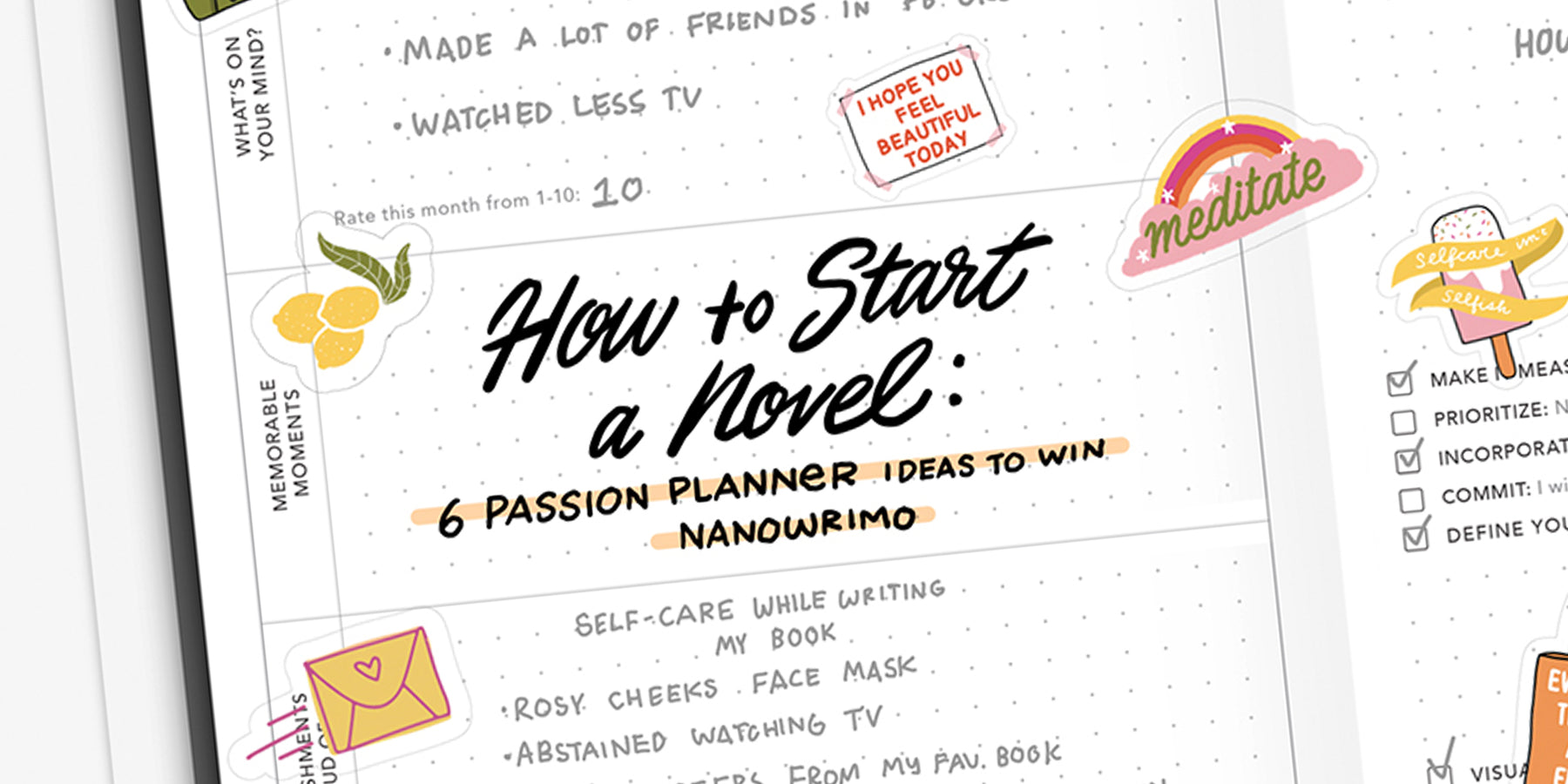 How to Start a Novel: 6 Passion Planner Ideas to Win NaNoWriMo