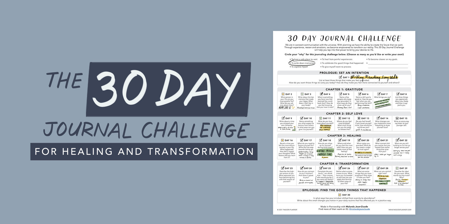 The 30 Day Journal Challenge for Healing and Transformation