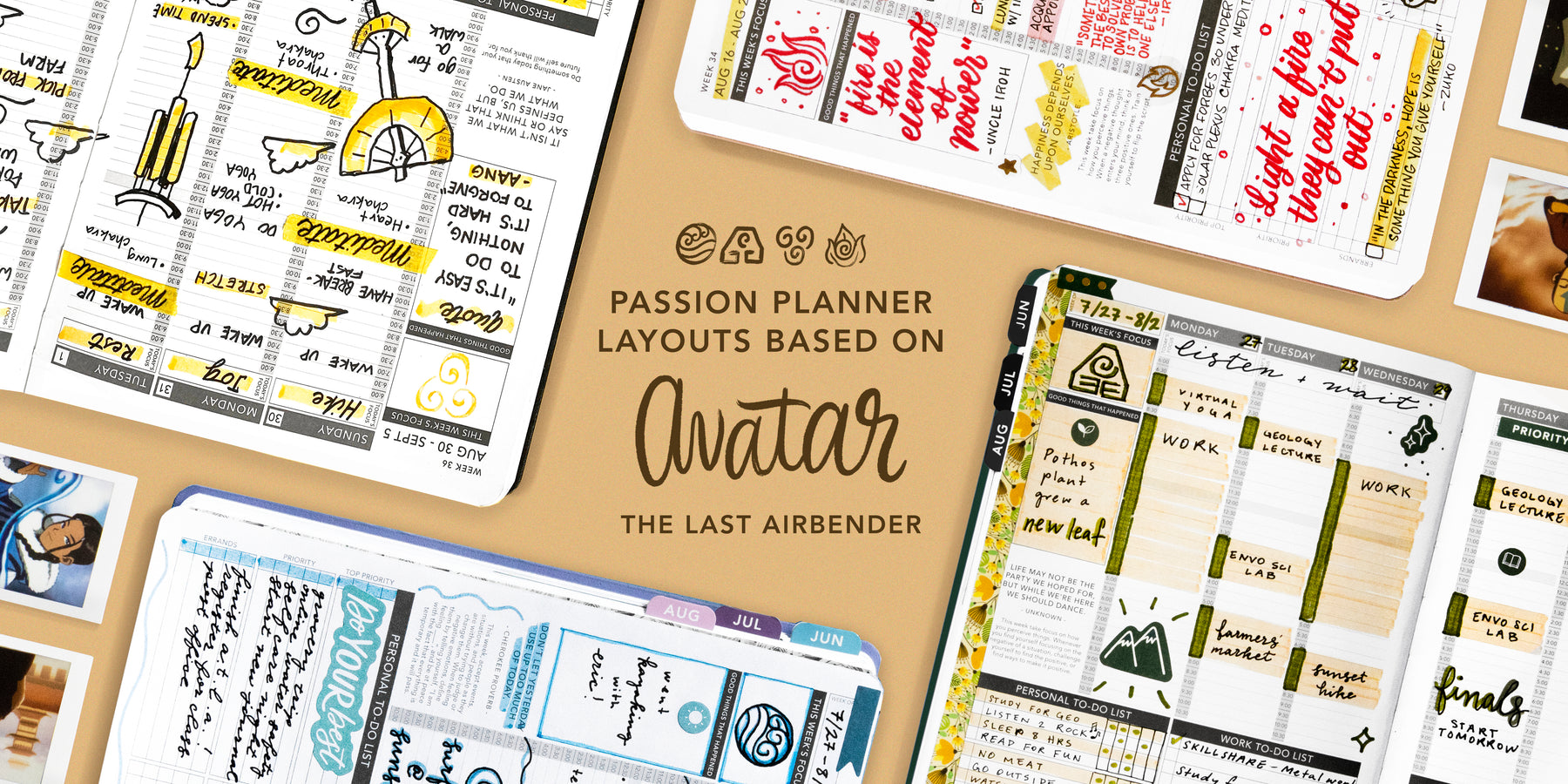 4 Passion Planner Ideas Based on Avatar: The Last Airbender