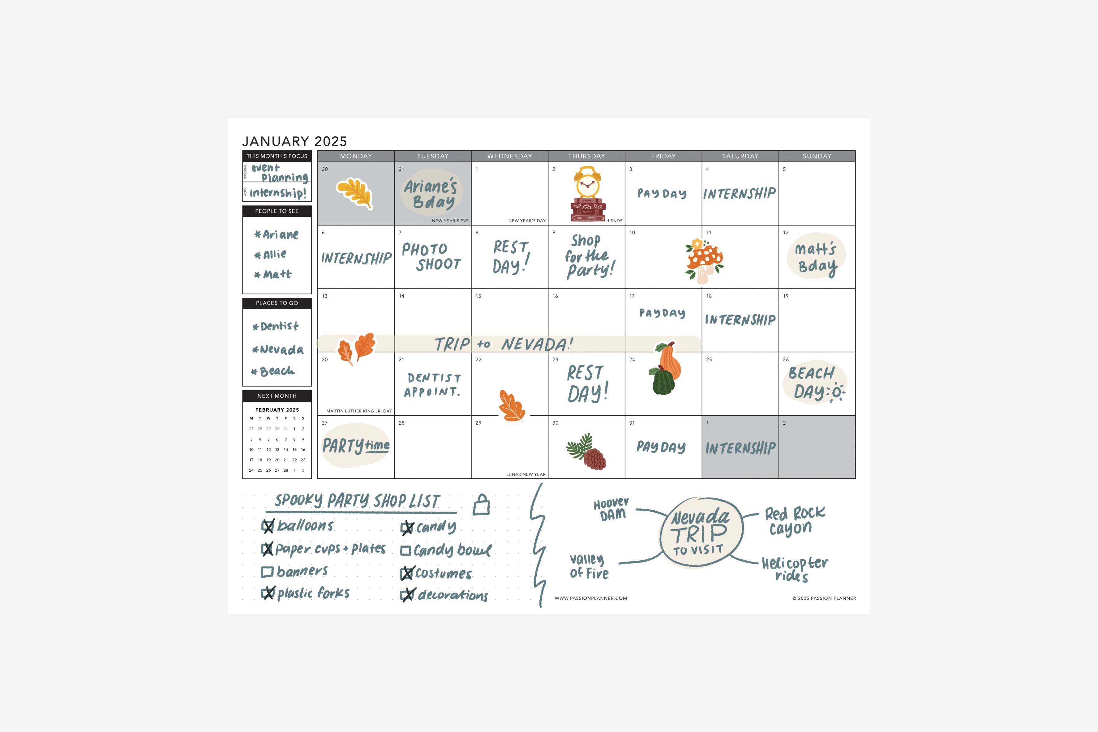 2025 monthly calendar printable