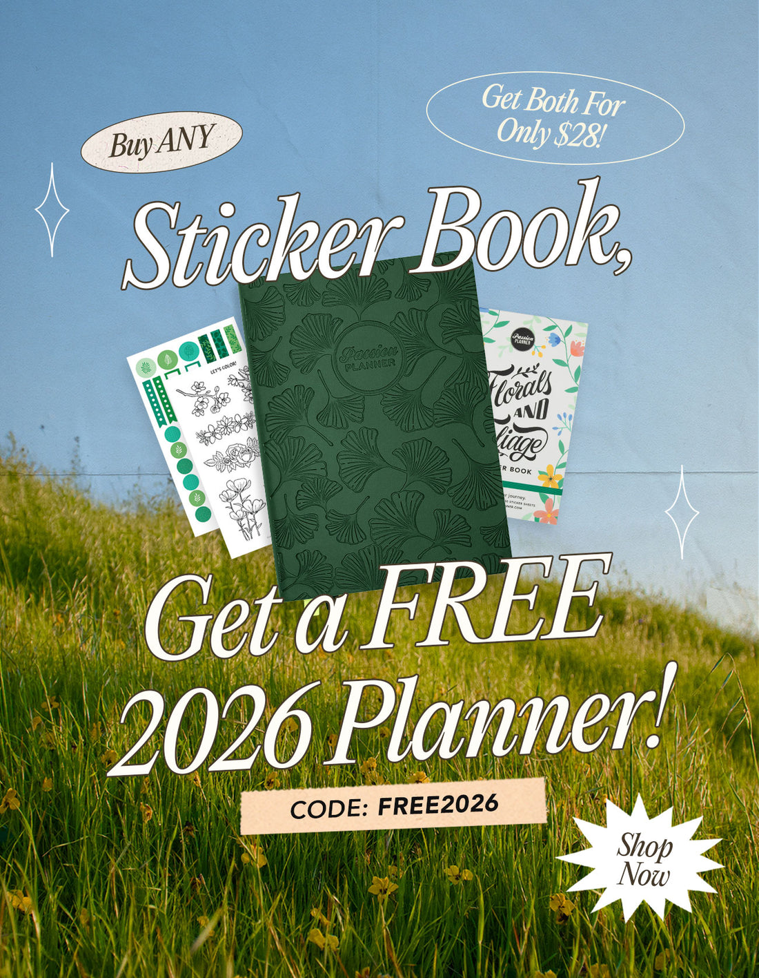 Buy Any Sticker Book, Get a FREE 2026 Planner