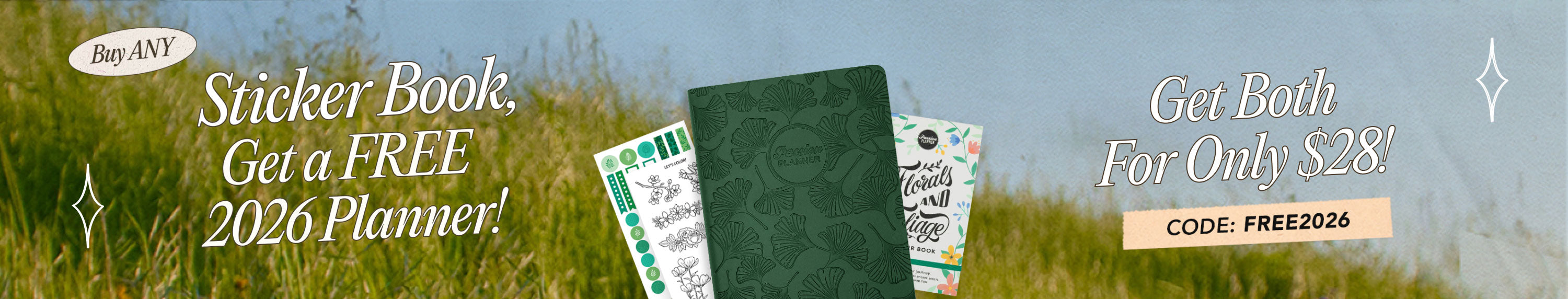 Buy Any Sticker Book, Get a FREE 2026 Planner
