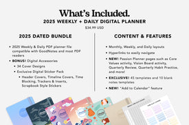 2025 weekly and daily planner details