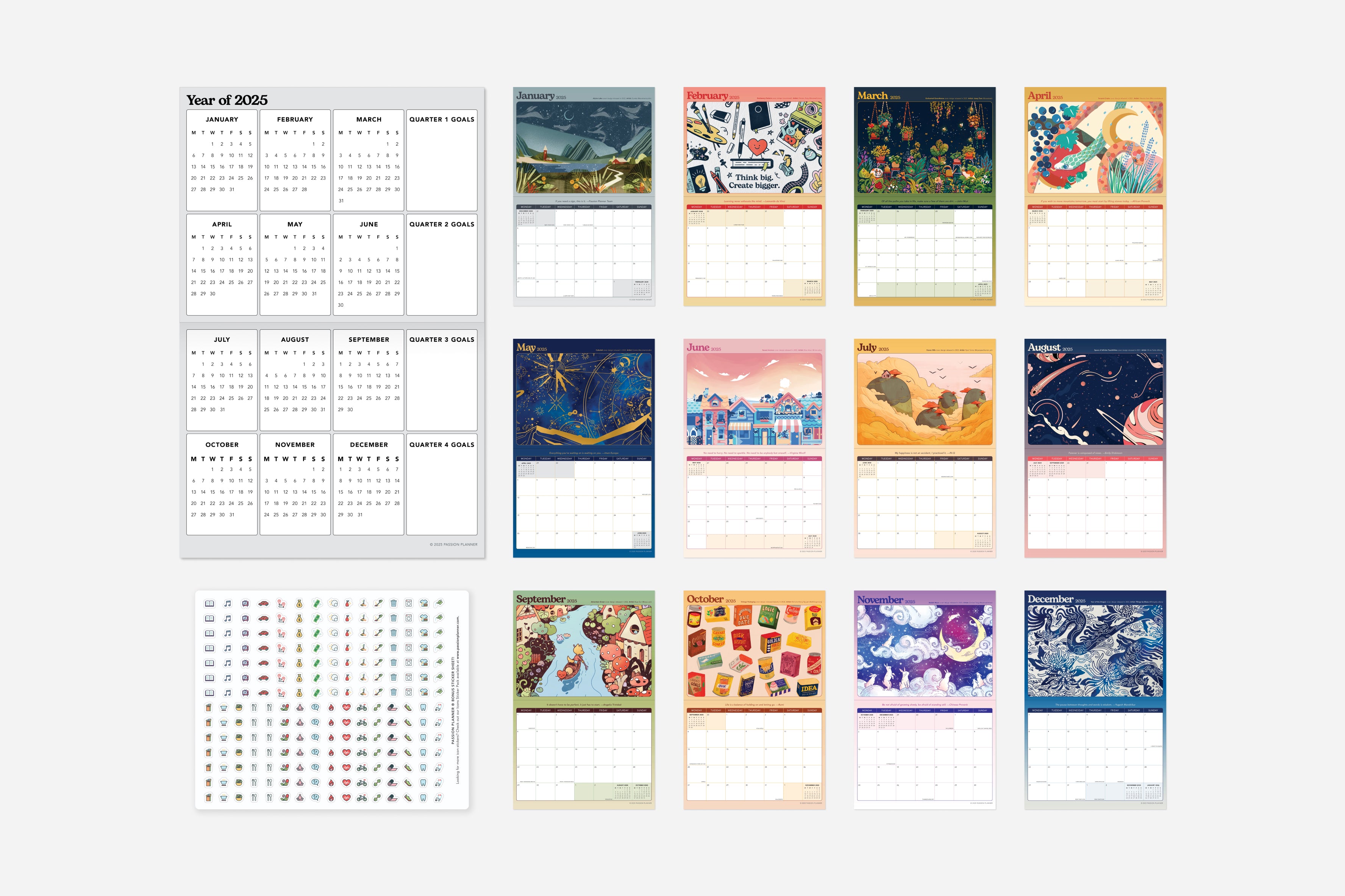 2025 wall calendar pages