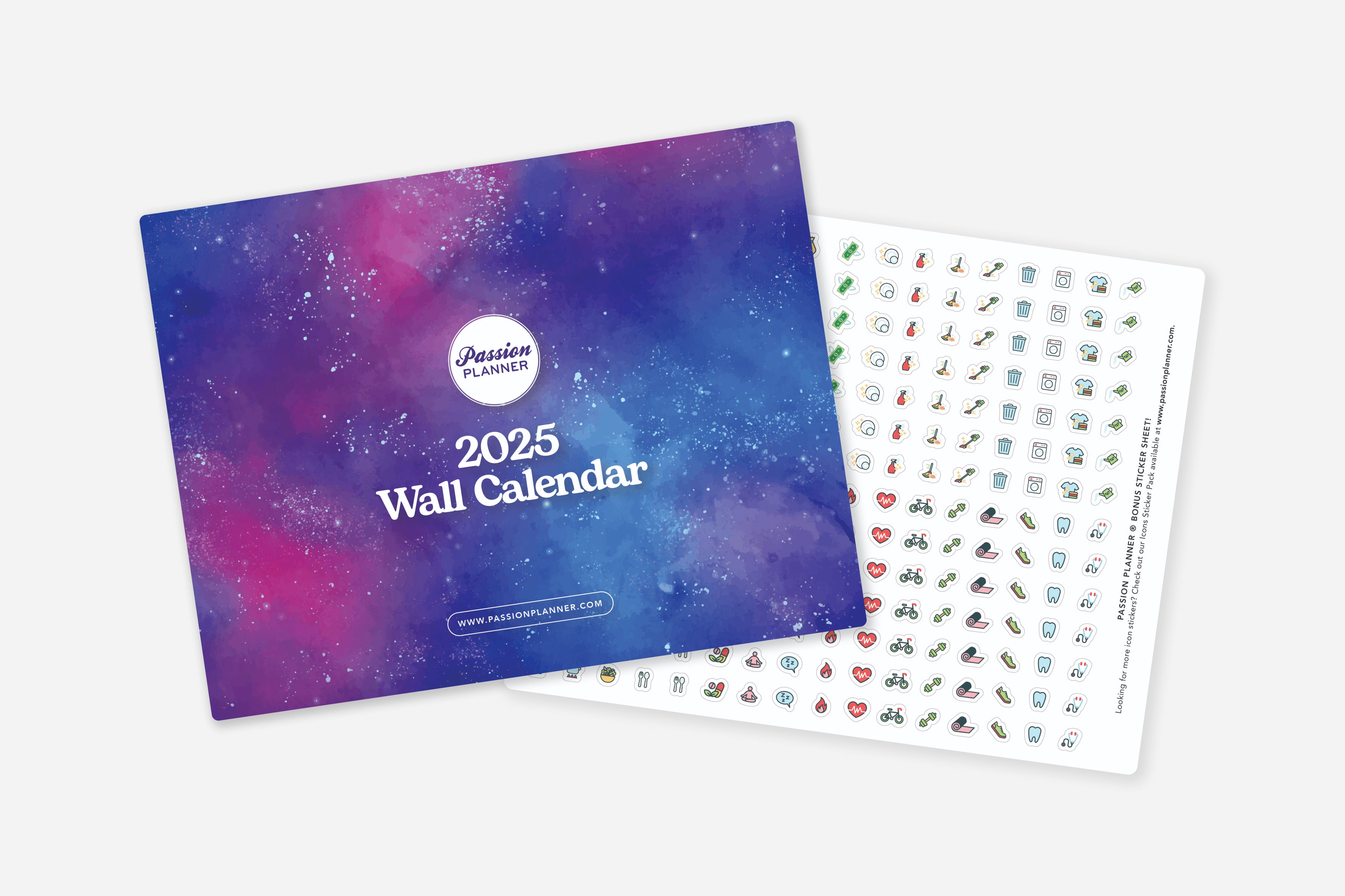 2025 wall calendar and sticker sheet