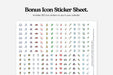 icons sticker sheet