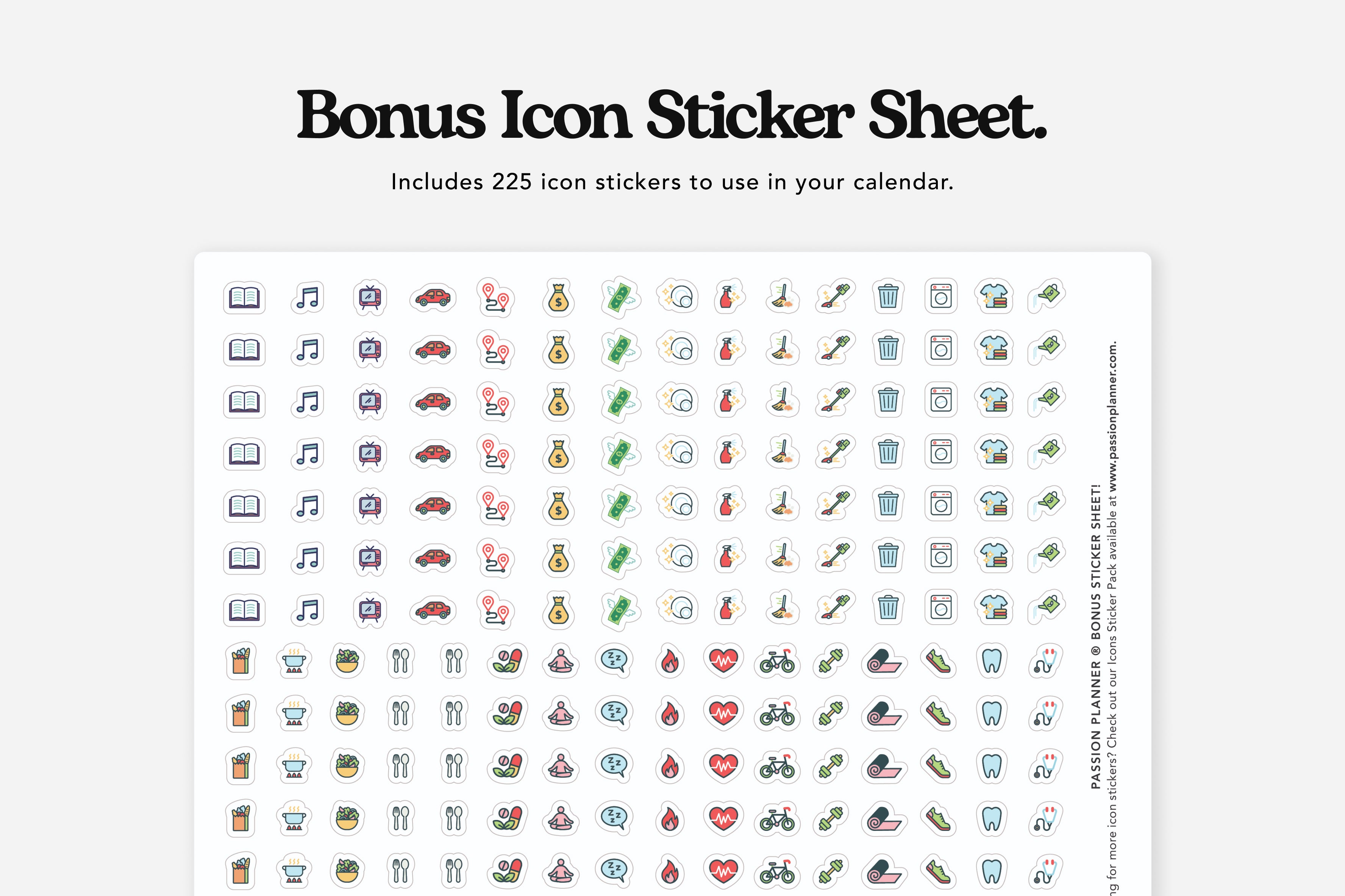 icons sticker sheet