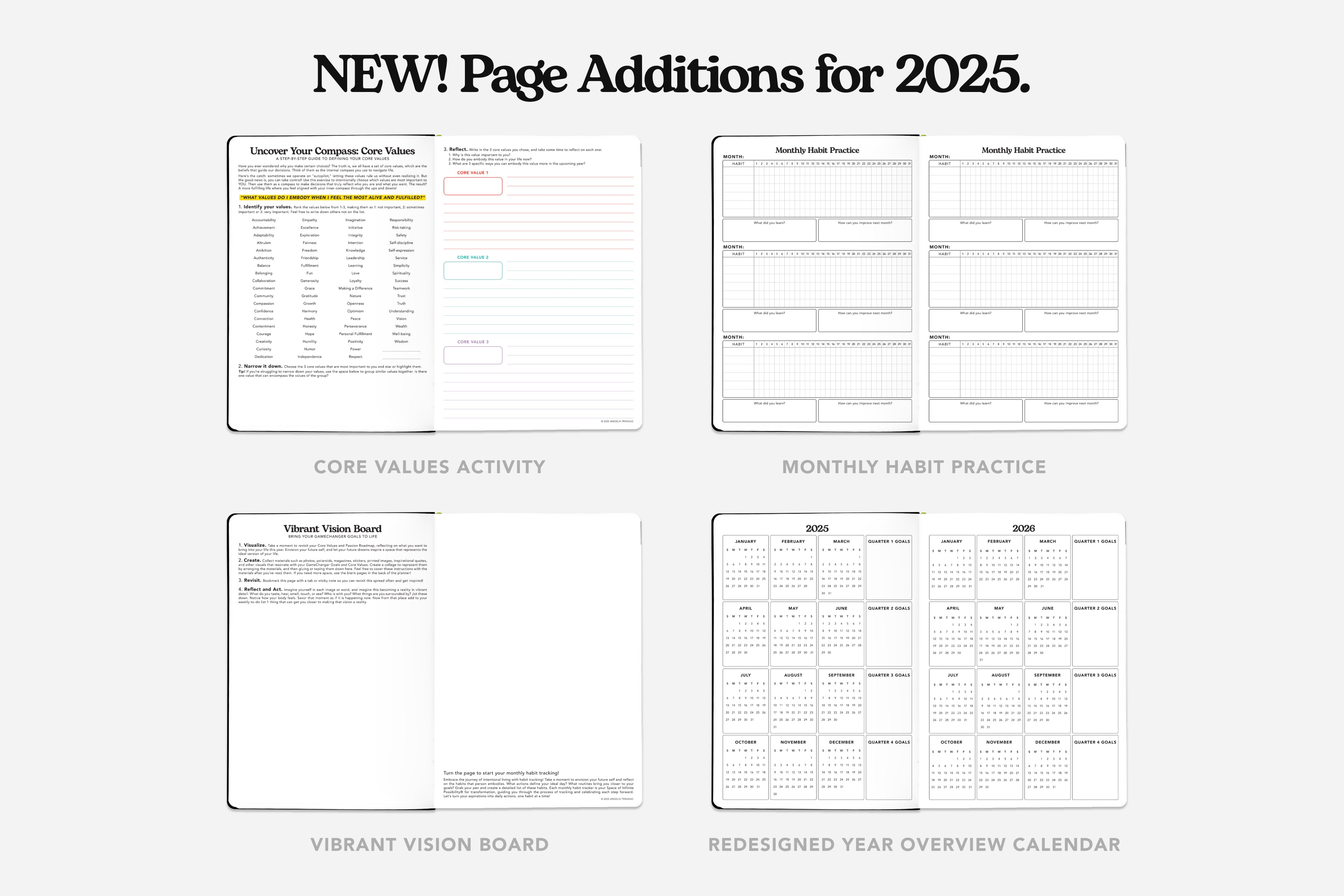 new 2025 planner page additions