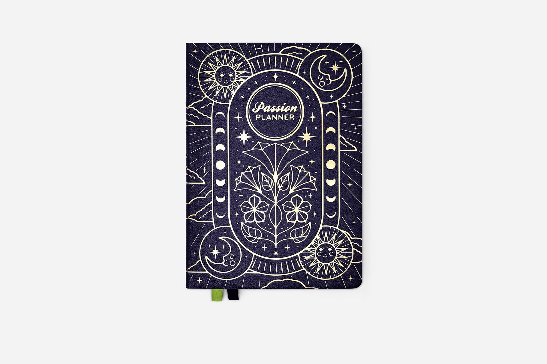Passion Planner with celestial design on a white background