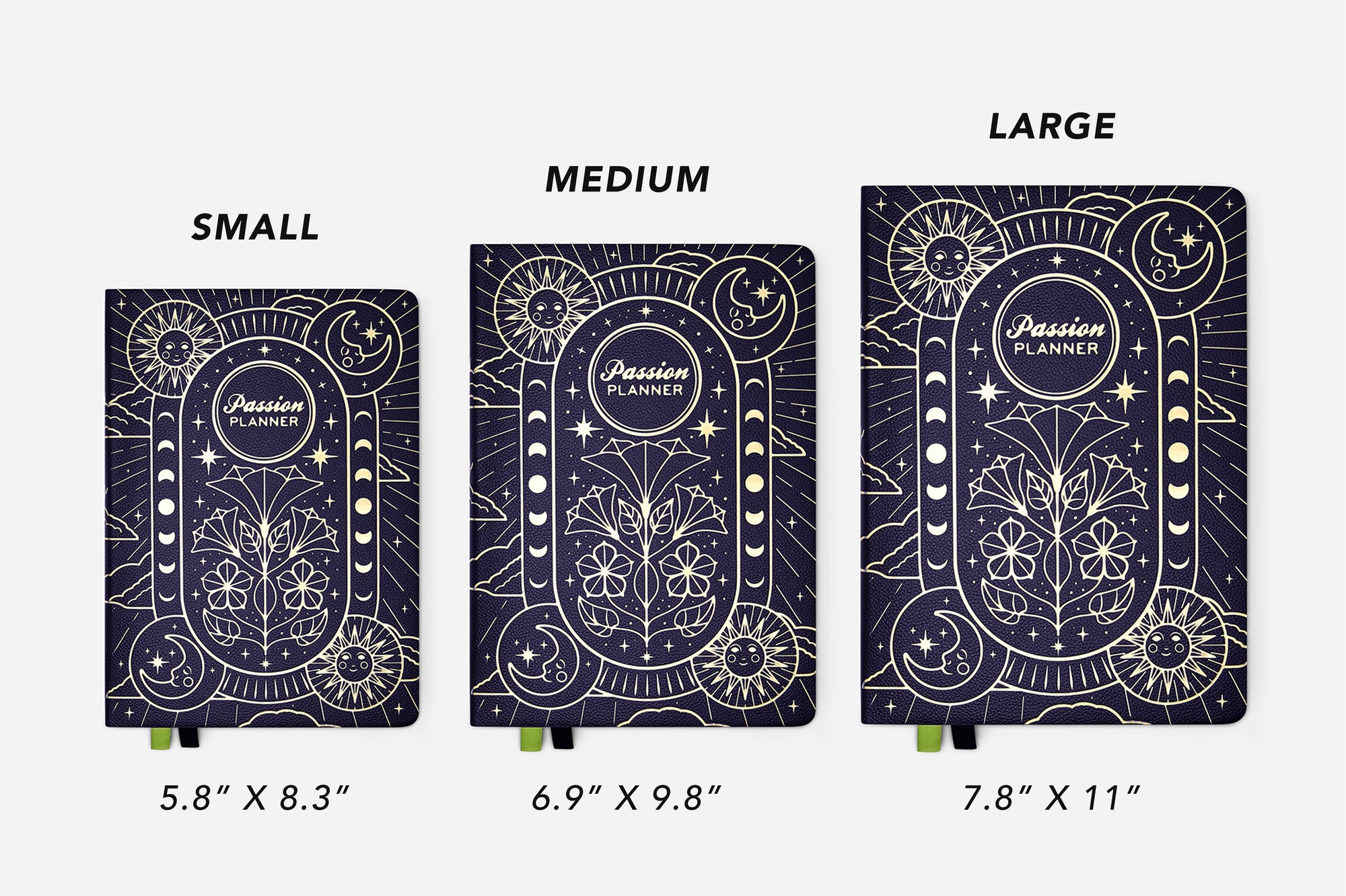 Cosmic Charm Passion Planner size comparison