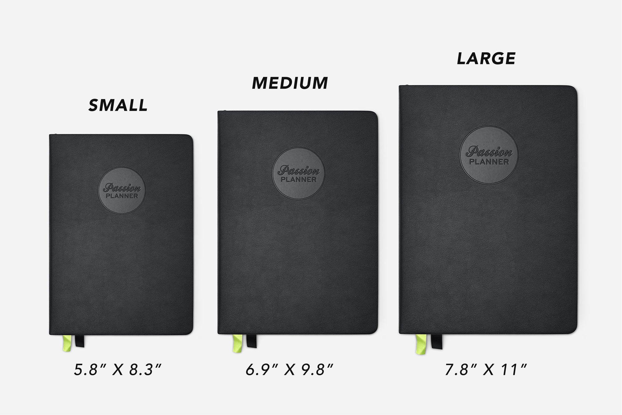 Elite Black Passion Planner size comparison