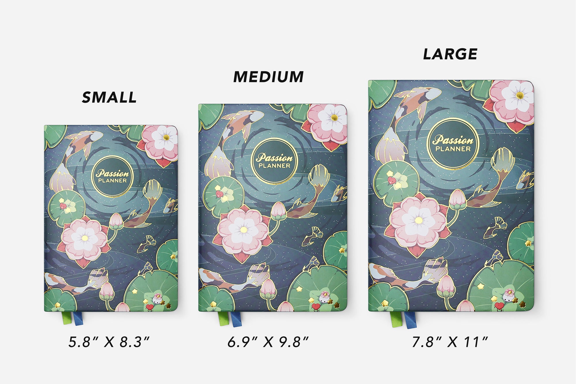 Koi Pond Passion Planner size comparison