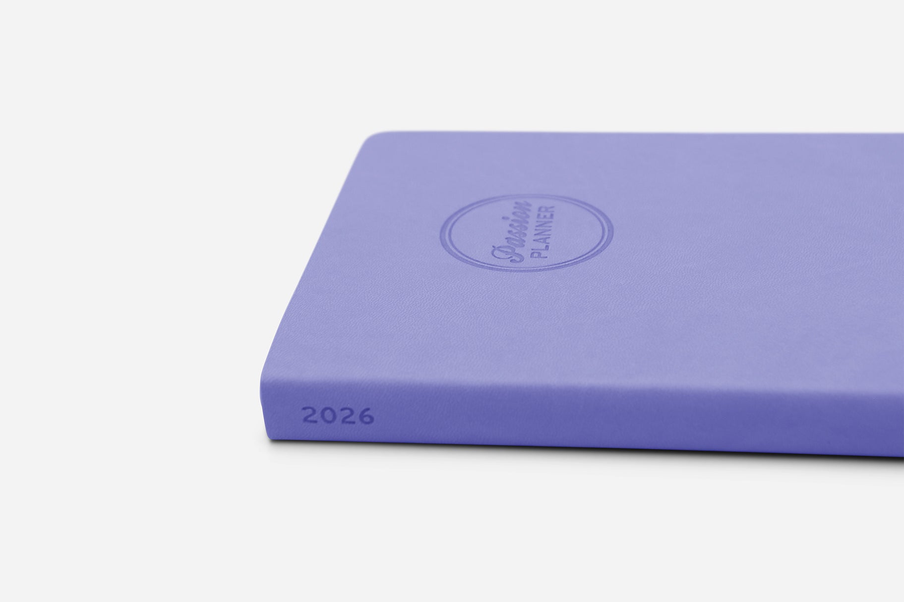 Purple planner with '2026' on a white background
