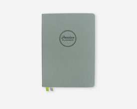 Eucalyptus green planner with 'Passion Planner' logo on a white background