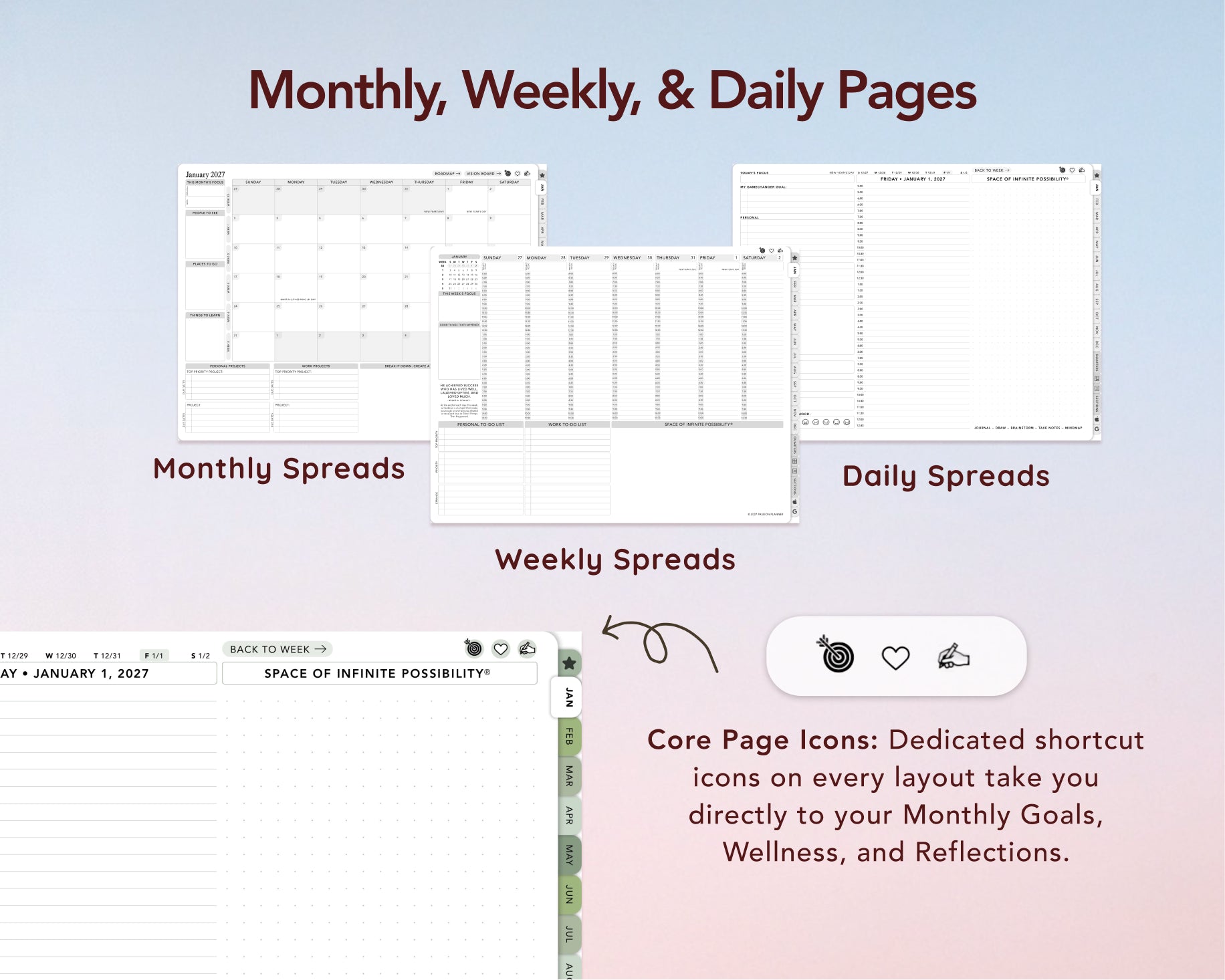 Digital Planner - 2027 Weekly & Daily - Bundle