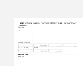 2027 Annual Planner Corrections Printable