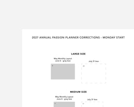 2027 Annual Planner Corrections Printable