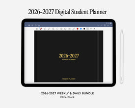 Digital Student Planner - 2026-2027 Weekly & Daily - Elite Black Bundle