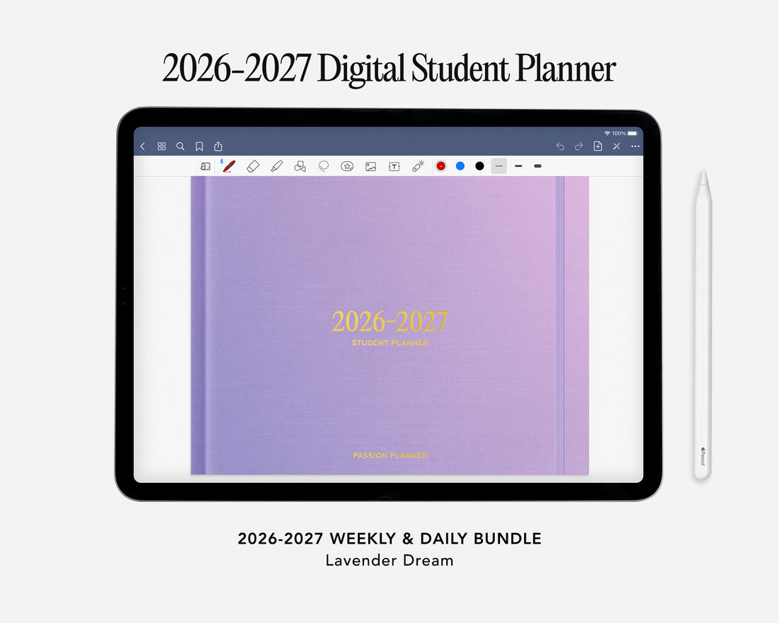 Digital Student Planner - 2026-2027 Weekly &amp; Daily - Lavender Dream Bundle
