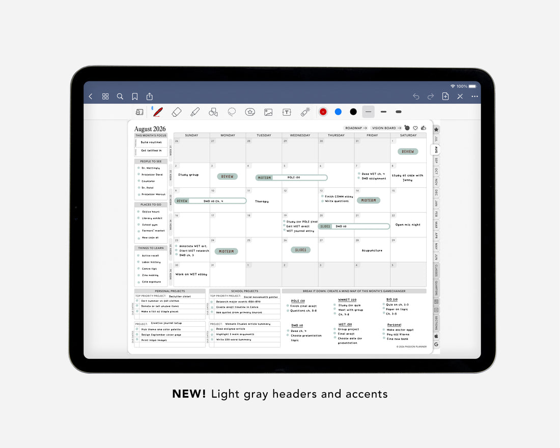 Digital Student Planner - 2026-2027 Weekly &amp; Daily - Elite Black Bundle