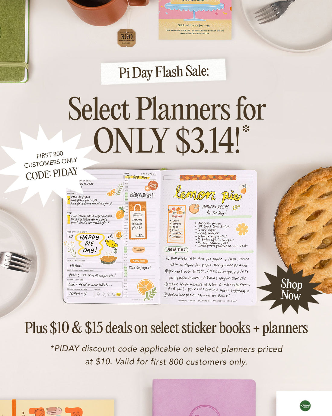 Pi Day Sale: $3.14 Planners