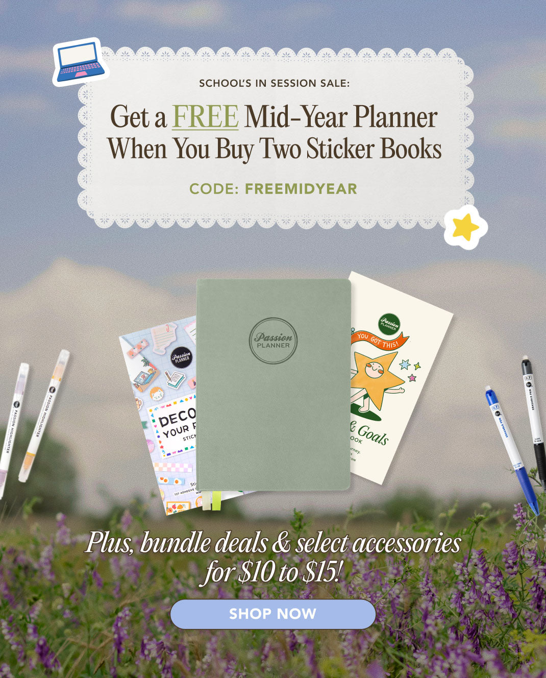 School's in Session Sale: FREE Mid-Year Planner When You Buy 2 Sticker Books