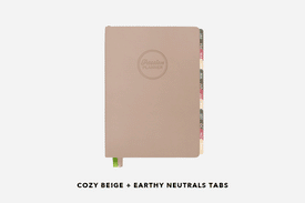 cozy beige planner and monthly tabs combinations
