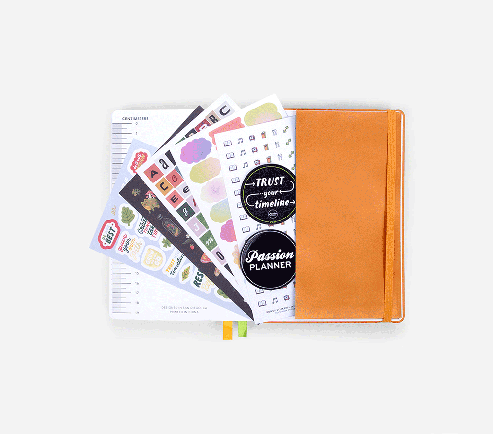 Elements of the East daily planner back pockets with free bonus stickers