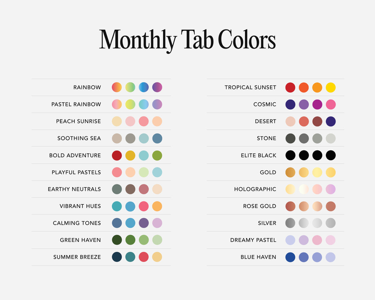M Color Tabs Monthly Tabs | Passion Planner