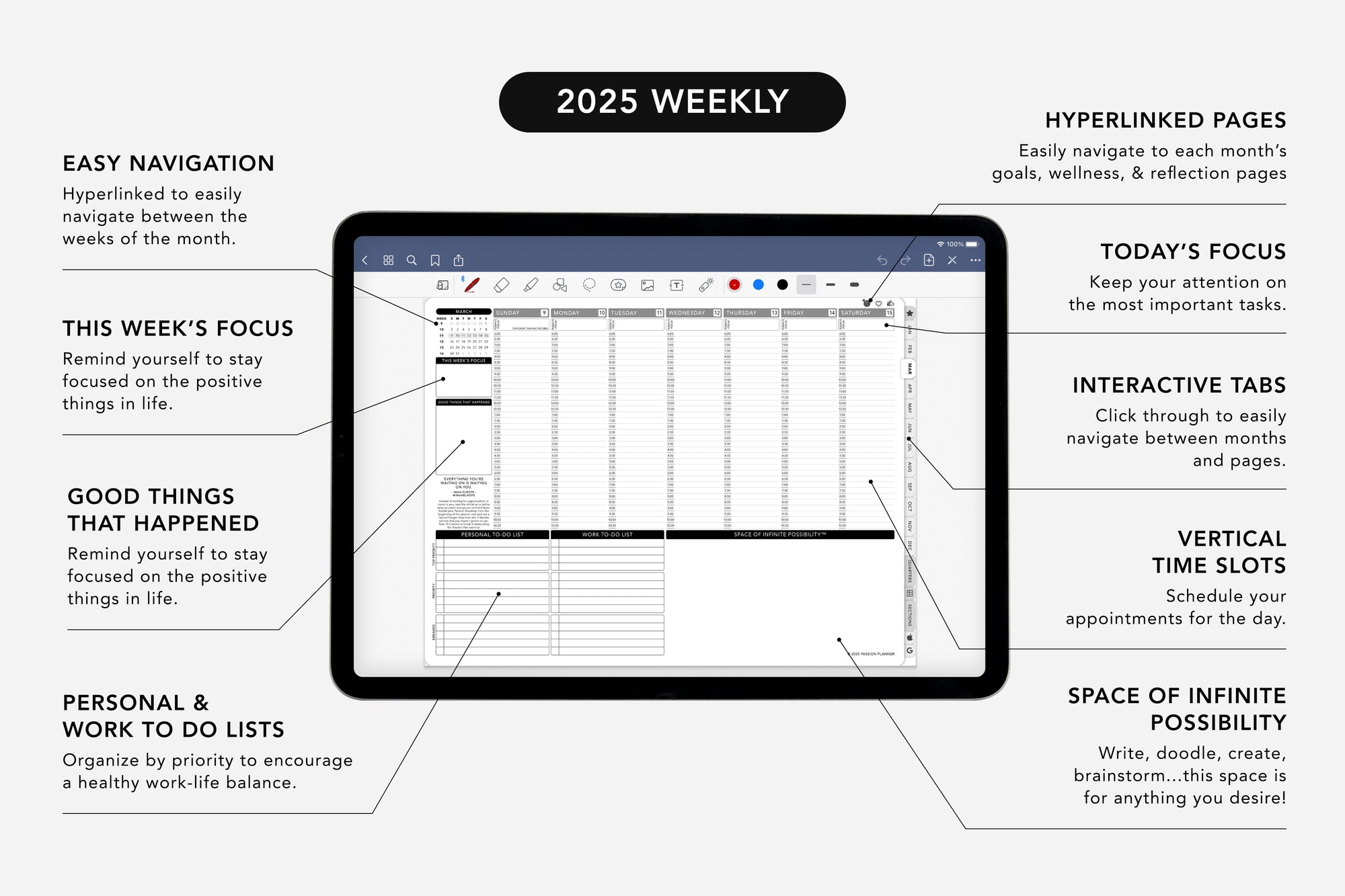 2025 weekly planner layout