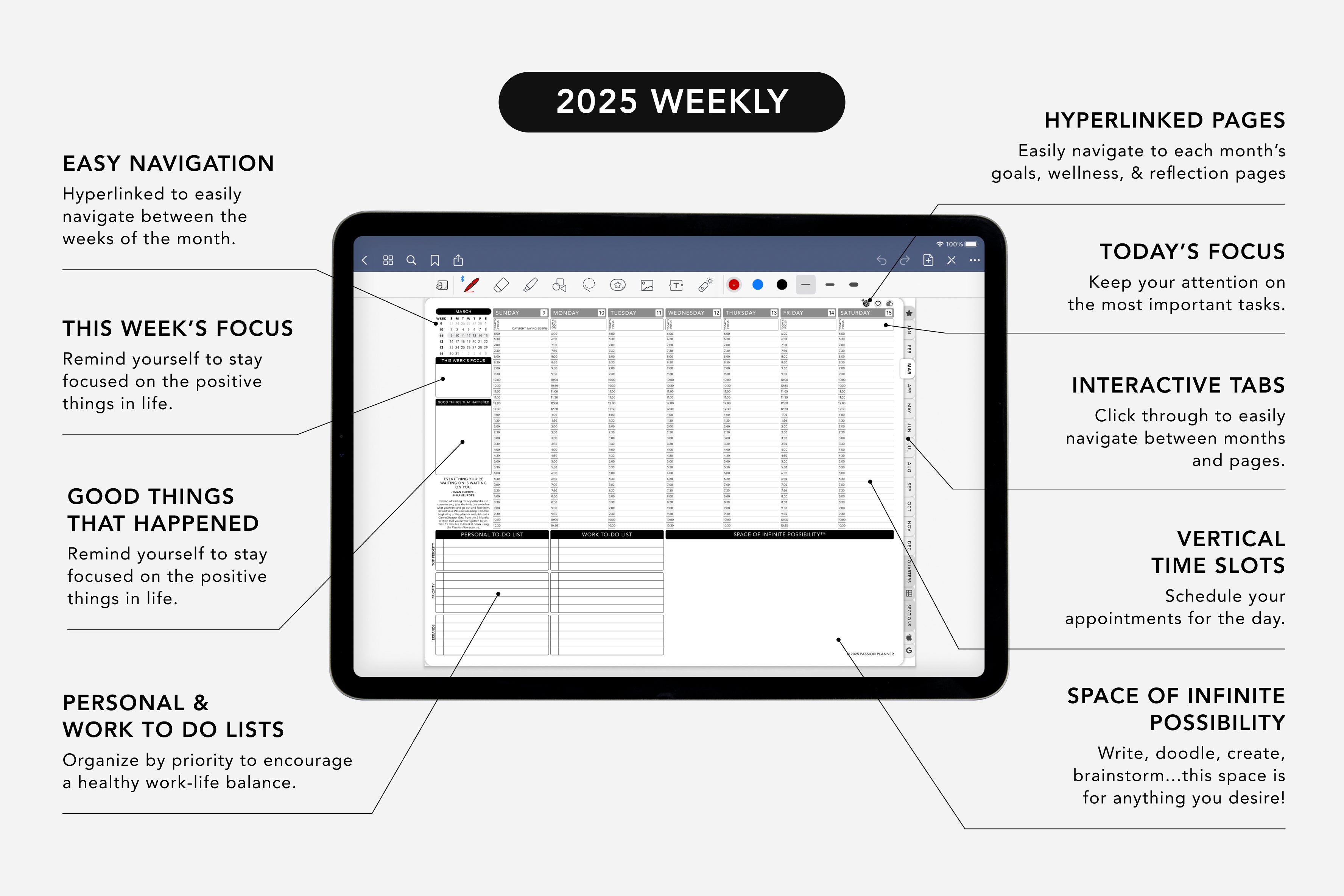 2025 weekly planner layout