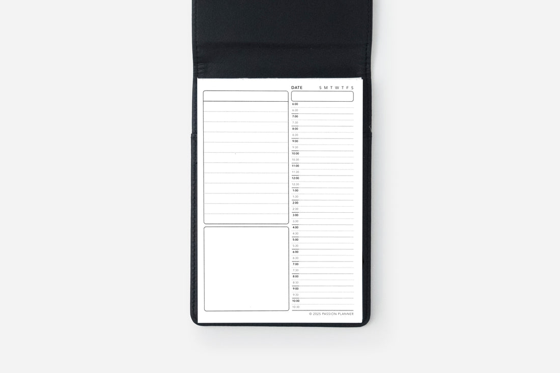 daily schedule notepad close up