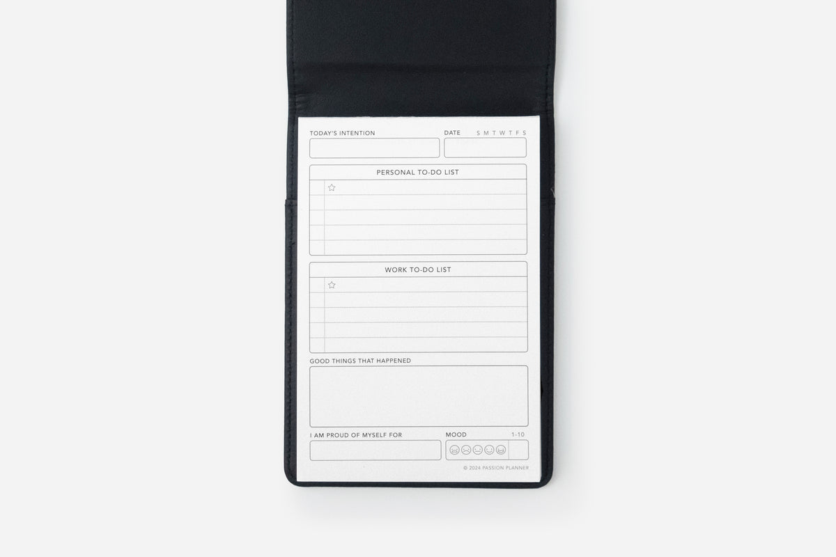 Black Notepad Set Daily Notepad Set | Passion Planner
