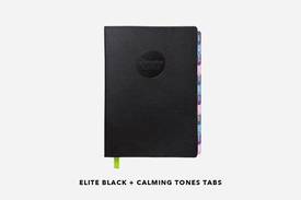 elite black undated weekly planner tab combinations