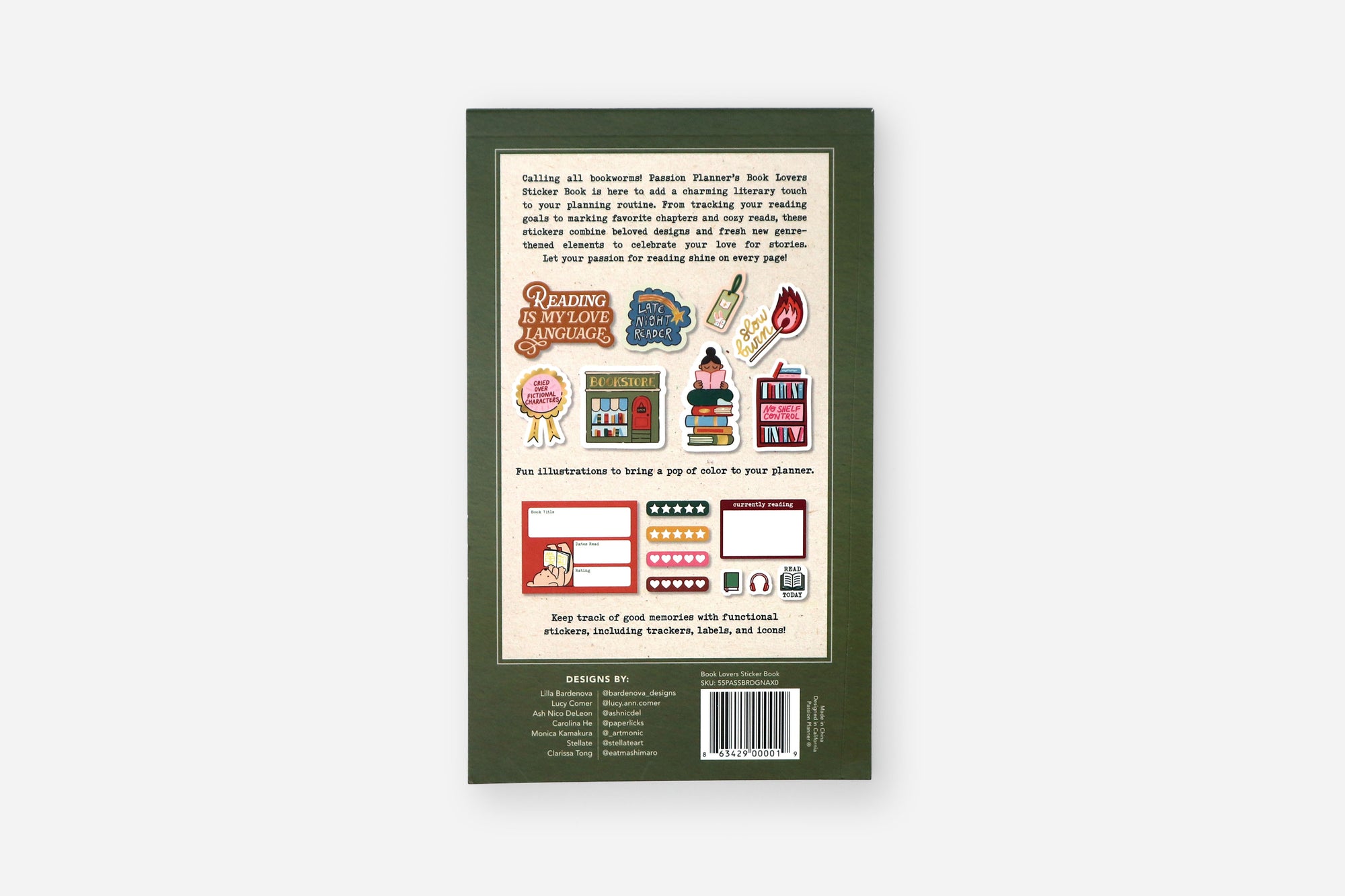 book lovers sticker book back cover