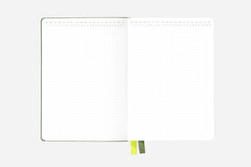 calm green dot grid bullet journal layout