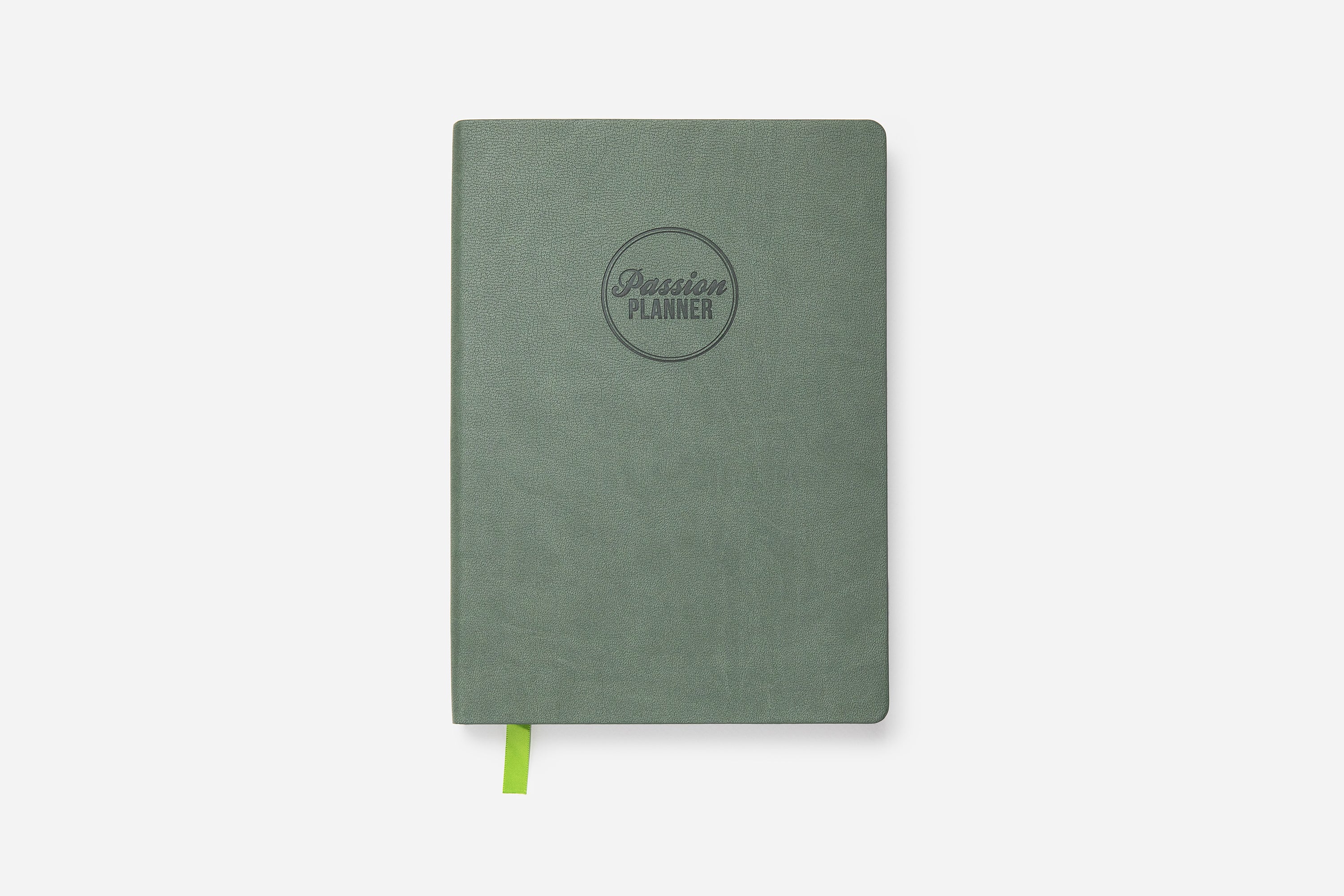 calm green undated weekly planner cover