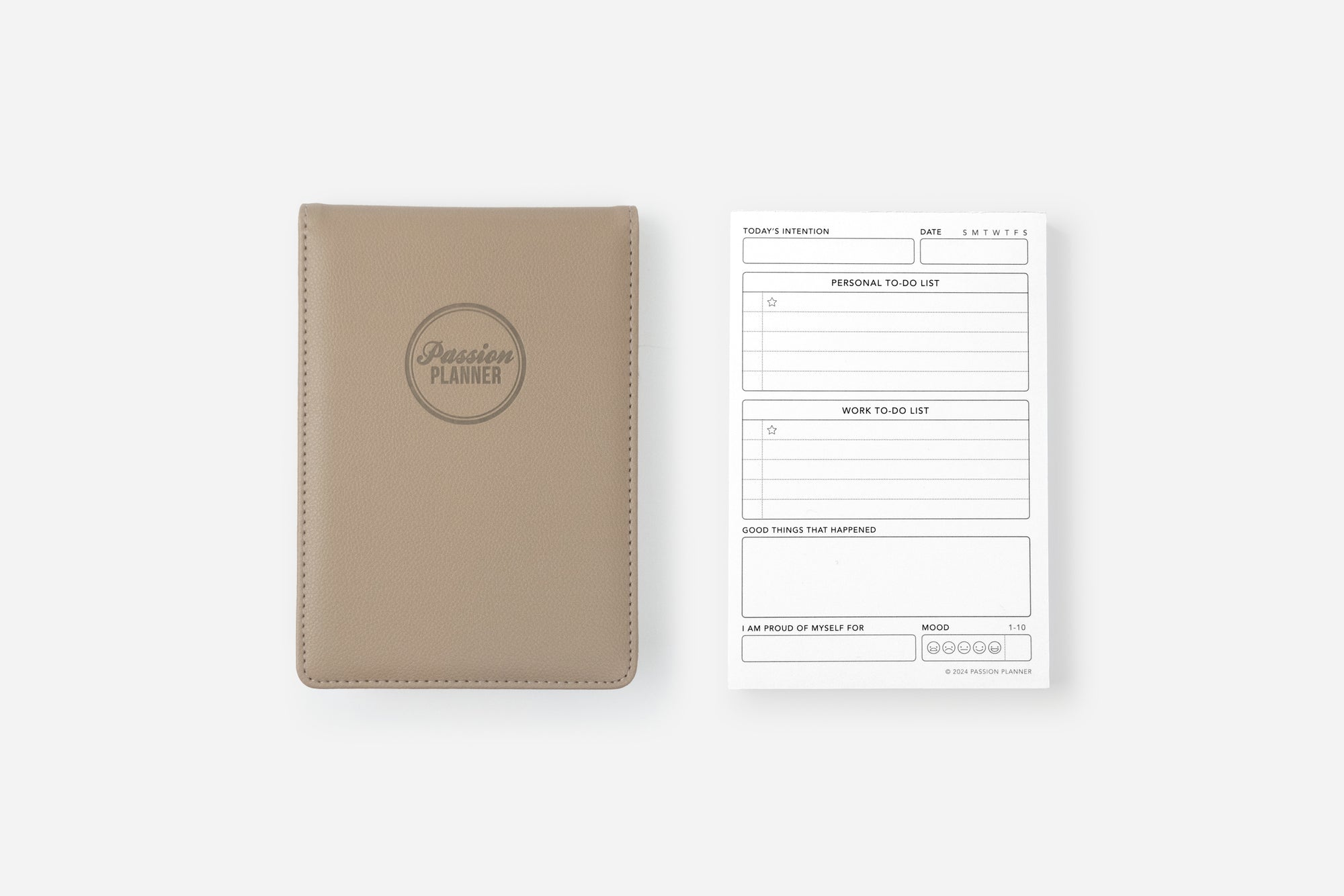 daily notepad insert and beige cover