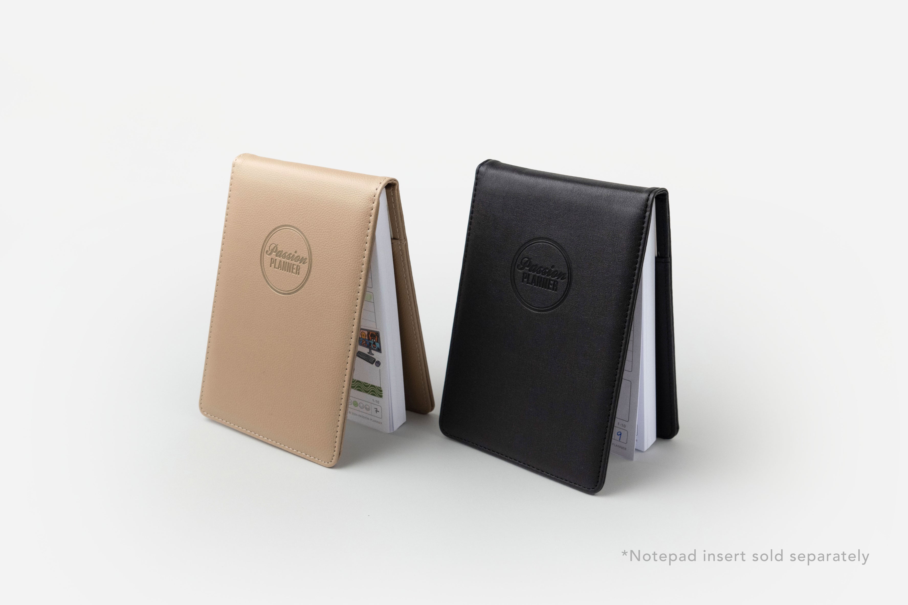 cozy beige and elite black notepad covers