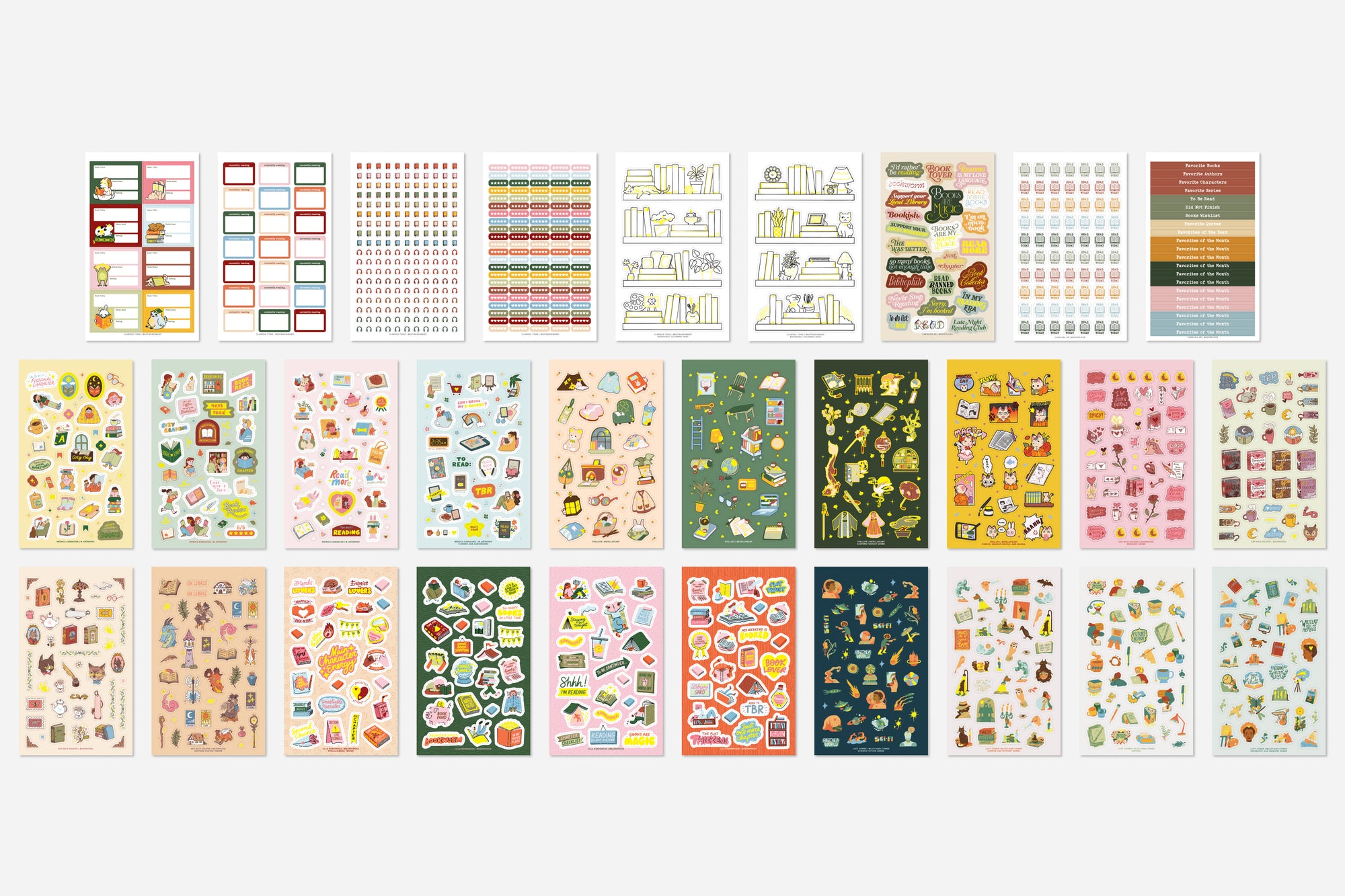 digital bookish 30 page sticker book