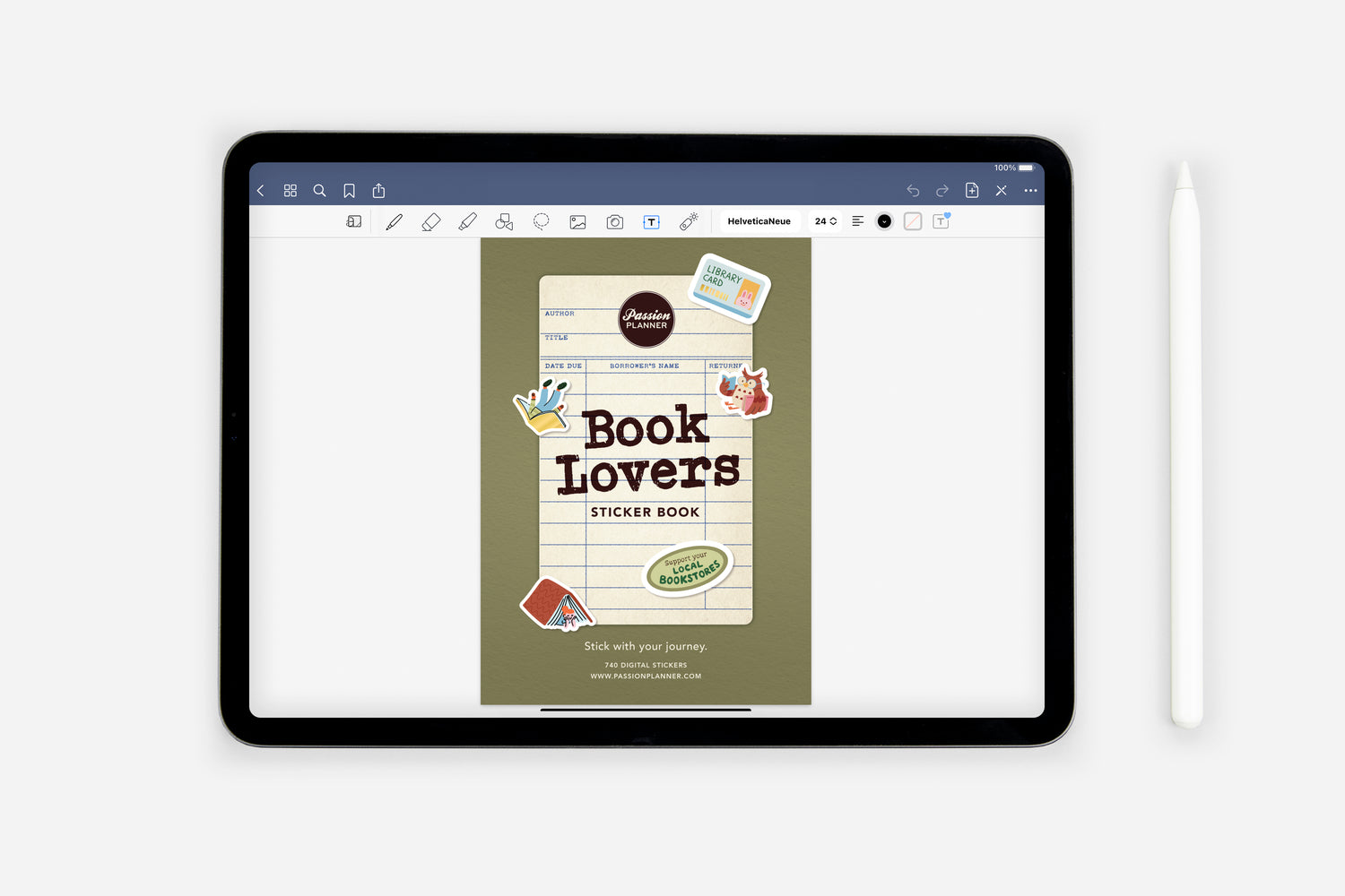 digital book lovers sticker book