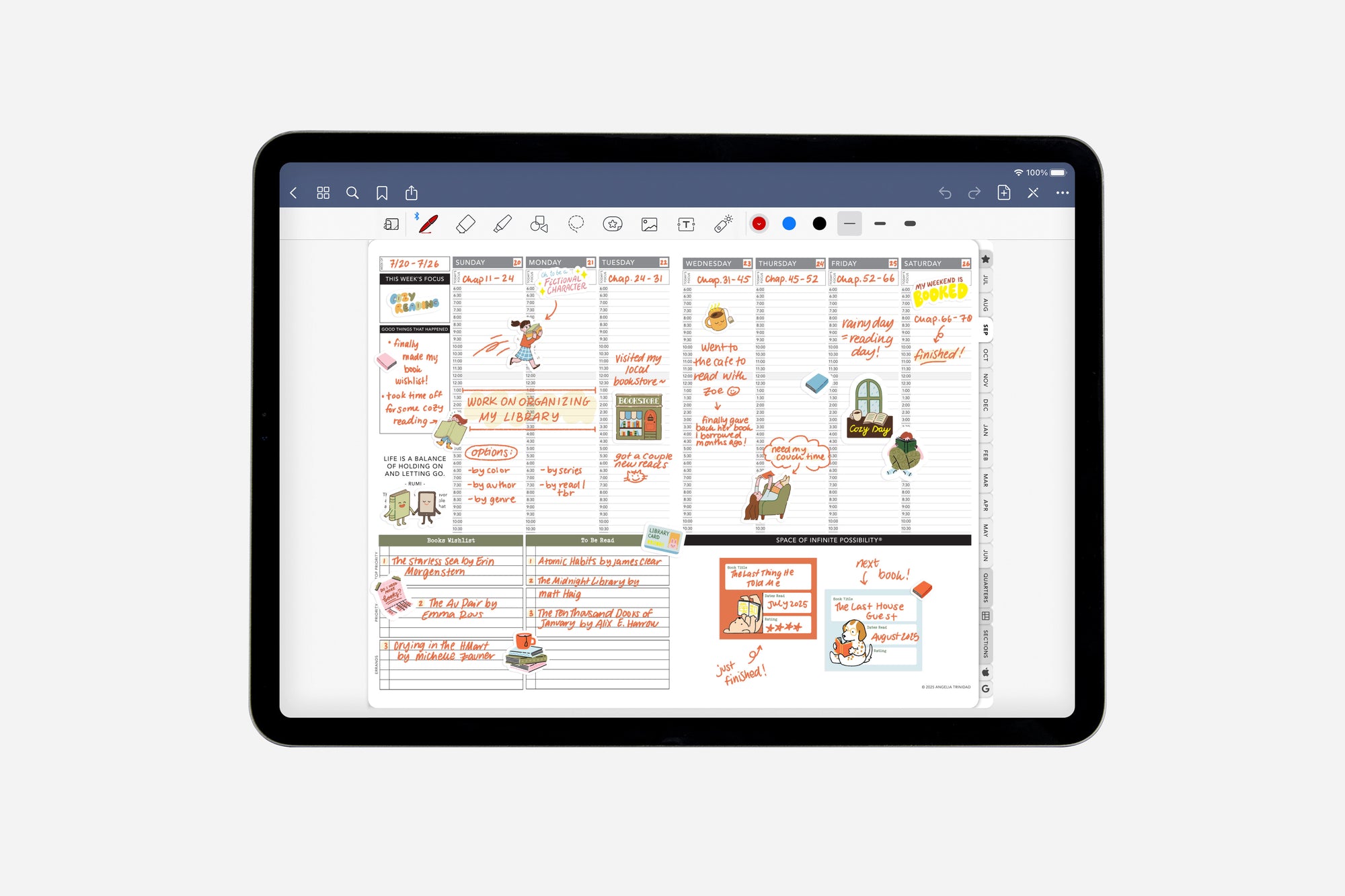 digital book lovers sticker book layout