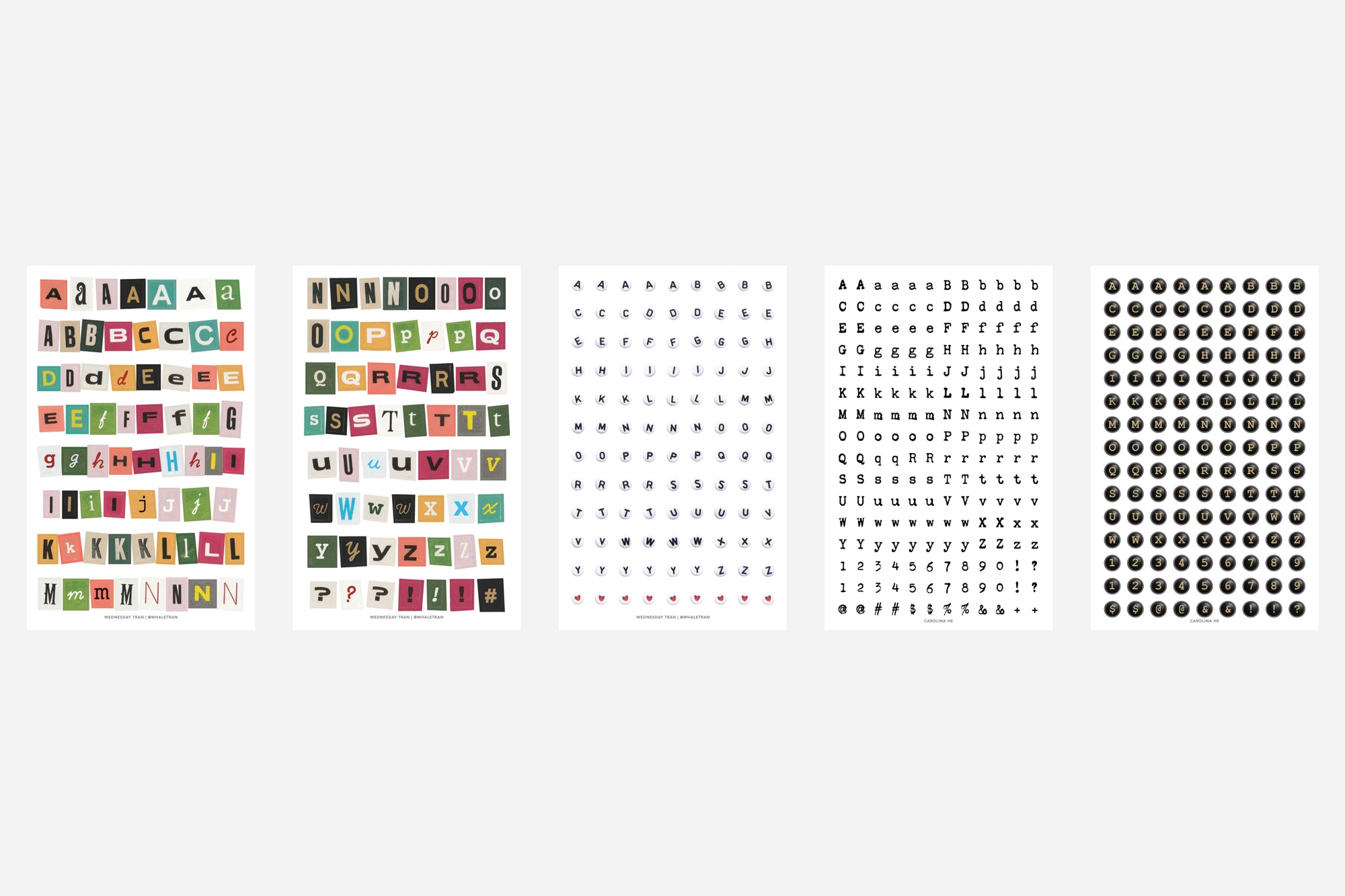 Digital Letters Sticker Pack