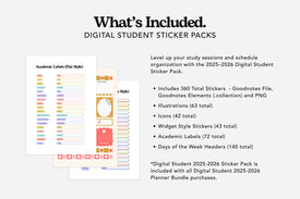 digital student sticker pack what's included