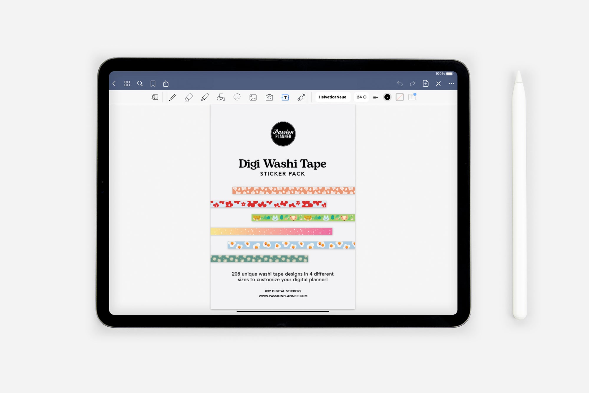 digital washi tape sticker pack cover