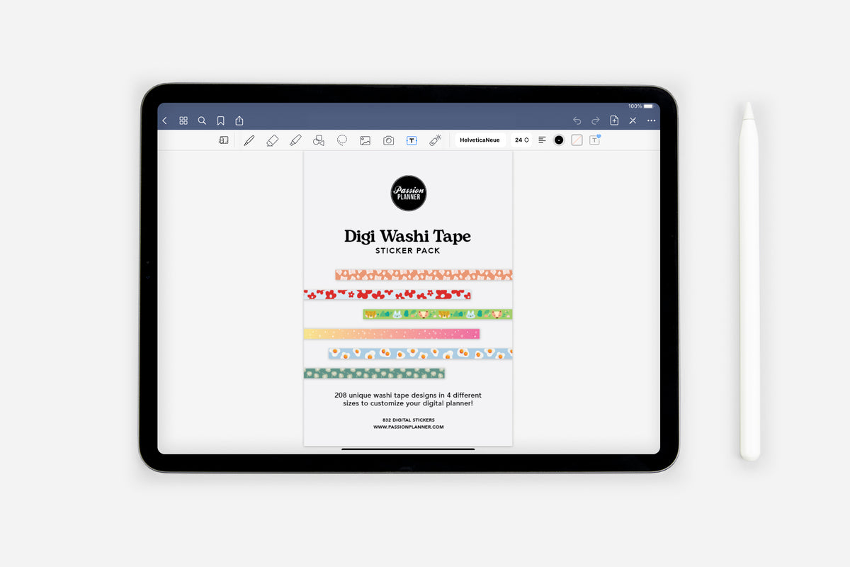 Digital Sticker Washi Tape and Highlighter Pack – Scrapbook Planning