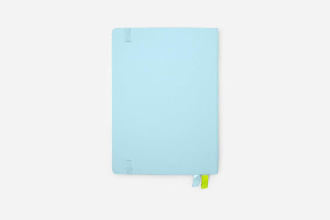 dreamy blue bullet journal back cover